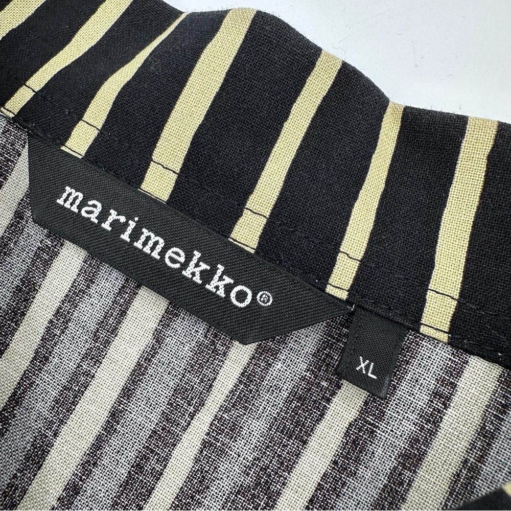 Marimekko Black and Cream Striped Button Down Shirt - Picture 6 of 16